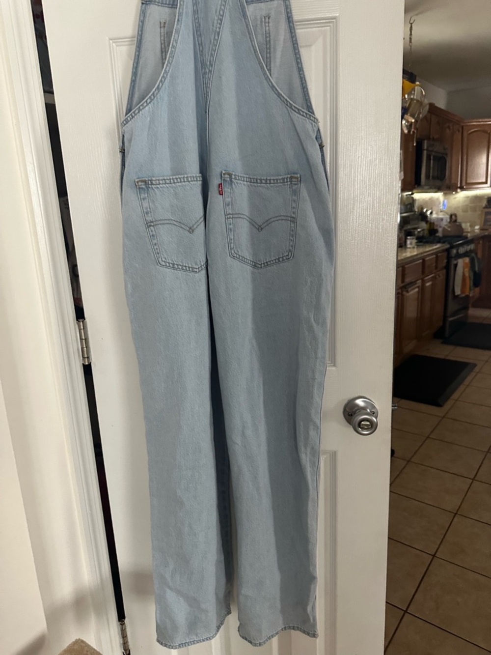 Light Wash Denim Overalls - Classic Bib Style Levi - Picture 8 of 10